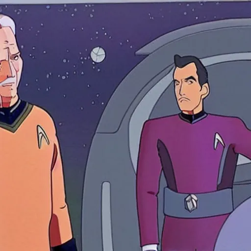 Image similar to movie still from star trek : deep space nine, chief of engineering o'brien, studio ghibli