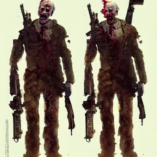 Image similar to zombie joe biden with a sniper rifle geog darrow greg rutkowski