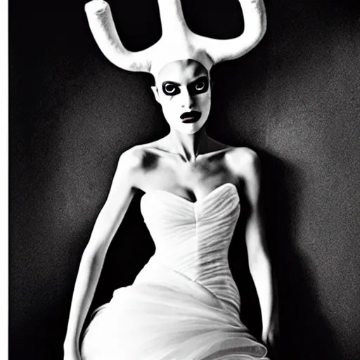 Prompt: mario testino photography, bride of frankenstein