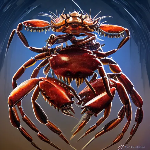 Image similar to Humanoid crabman wizard, D&D, compound eyes, fantasy, intricate, elegant, highly detailed, digital painting, artstation, concept art, smooth, sharp focus, RPG rulebook illustration, art by Tyler Jacobson