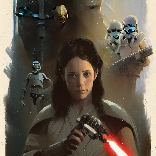 Prompt: star wars return of the jedi concept poster by greg rutkowski