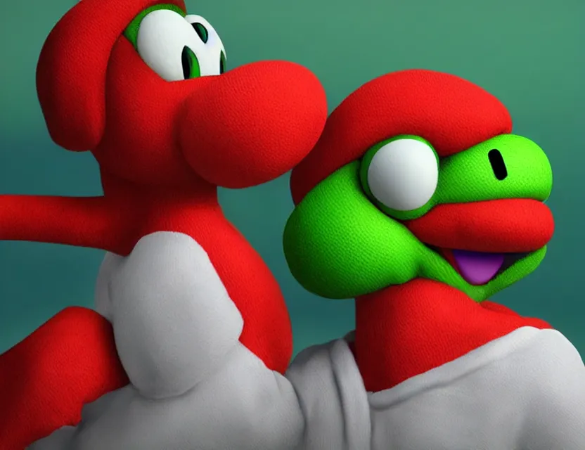 Image similar to portrait of yoshi from nintendo, head and torso, unreal engine