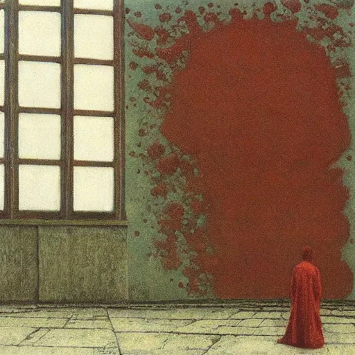 Image similar to realistic detailed image of an old cinema. Beksinski painting, part by Adrian Ghenie and Gerhard Richter. art by Takato Yamamoto. masterpiece