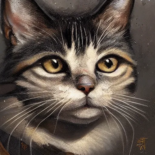 Image similar to portrait of a s. w. a. t anthro cat, highly detailed, shallow depth of field, art by artgerm and greg rutkowski