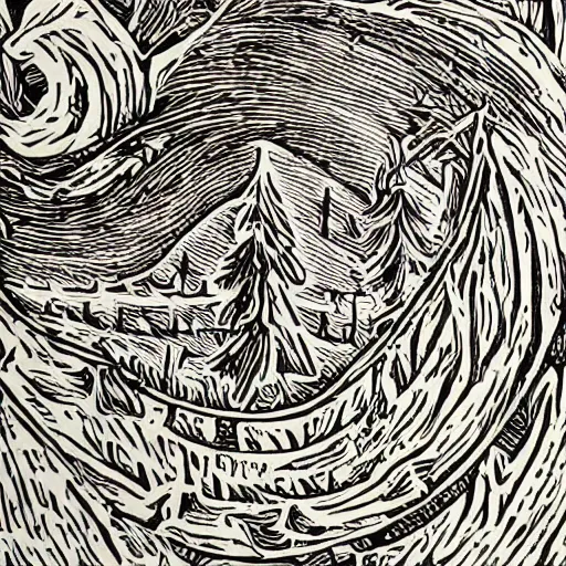 Prompt: the 1 2 days of christmas, extreme detail, wood cut print