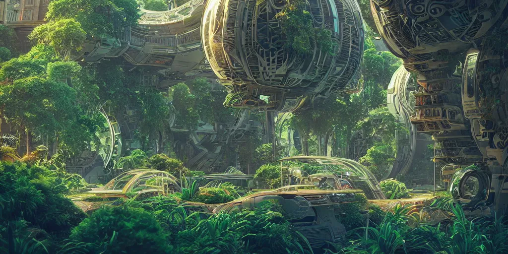 Prompt: 80s futuristic hyperdimensional portal, desolate, lush vegetation:: by beeple and James Gilleard and Justin Gerard :: ornate, dynamic, particulate, intricate, elegant, highly detailed, centered, artstation, smooth, sharp focus, octane render, 3d