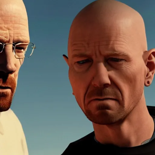 Image similar to Eminem talking to Walter White, photorealistic, 1080p 4k resolution, shot on iPhone,