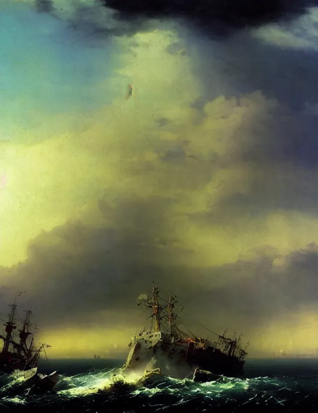 Image similar to post apocalypic city and sea dramatic art station aivazovsky