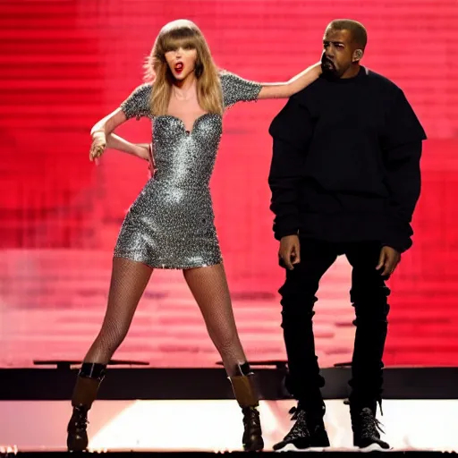 Prompt: kanye interrupts taylor swift on stage, imma let you finish