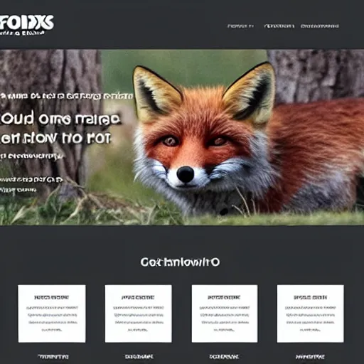 Image similar to web site home page template themed to foxes