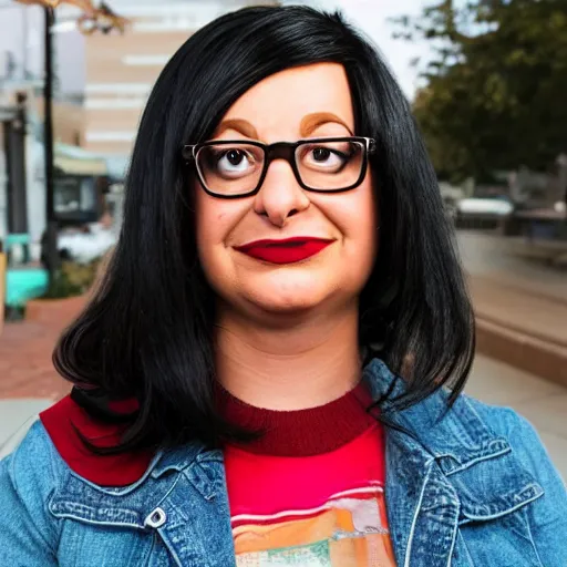 Image similar to tina belcher as a real person