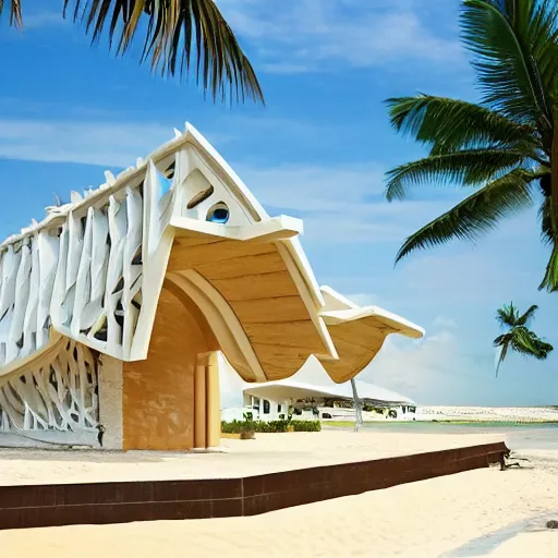 Image similar to create a set of beautiful beach located architecture building