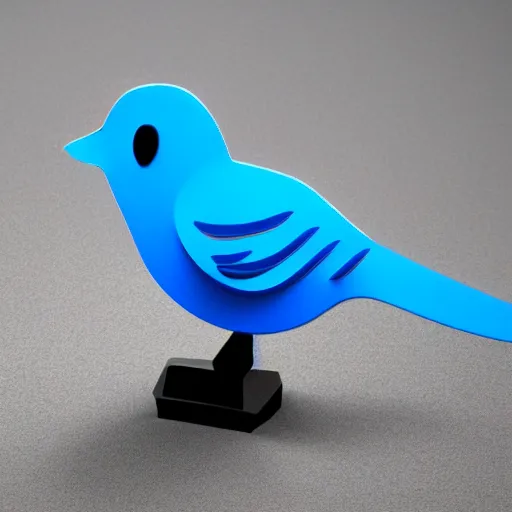 Image similar to The Twitter blue bird sleek hyper realistic unity engine, intense HDR lighting blue Twitter bird logo in real life.