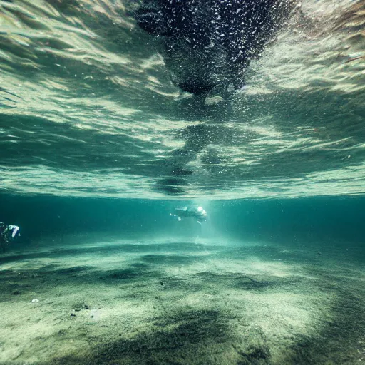 Image similar to Paris underwater, trending on 500px, canon 5D mk2