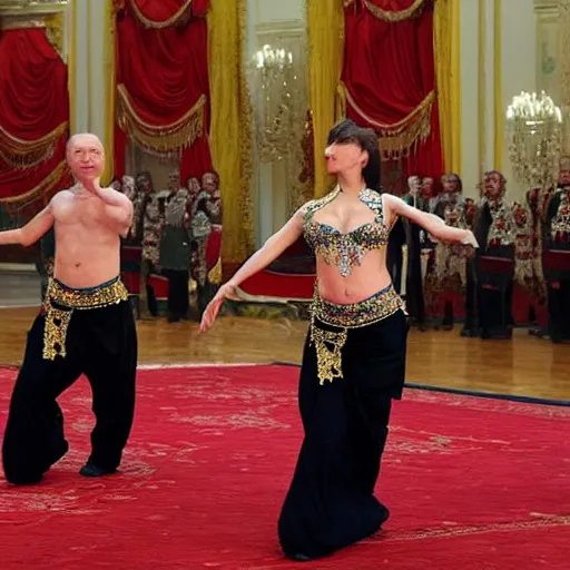 Image similar to russian president putin as a belly dancer