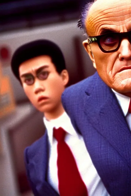 Prompt: Rudy Giuliani in Akira (1988) anime movie, powerful floating, highly detailed