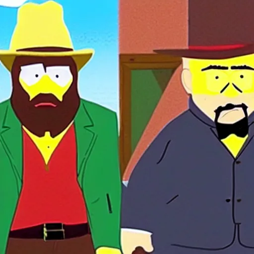 Image similar to a still of from blazing saddles crossover with south park