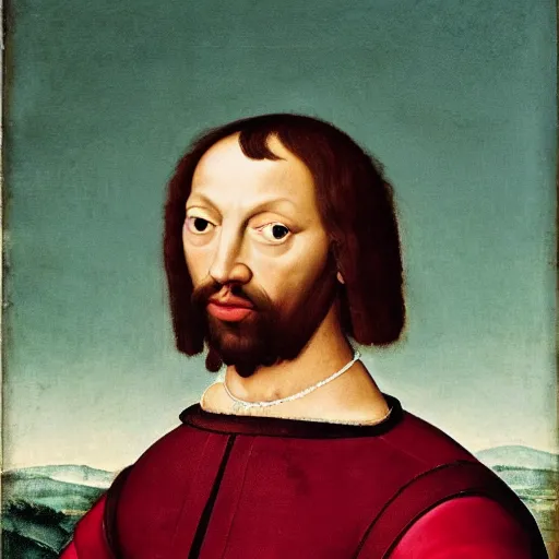 Image similar to renaissance portrait of hasan piker