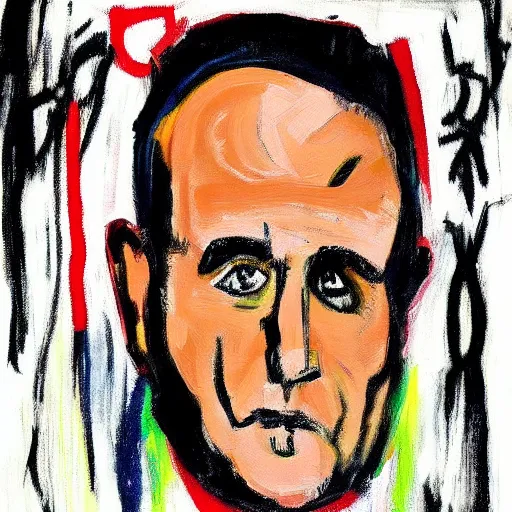 Image similar to portrait of rudy giuliani, painting by basquiat