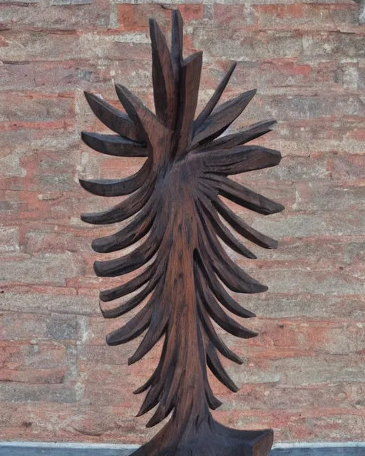 Image similar to wooden carving statue of an explosion, product picture, ebay listing thumbnail