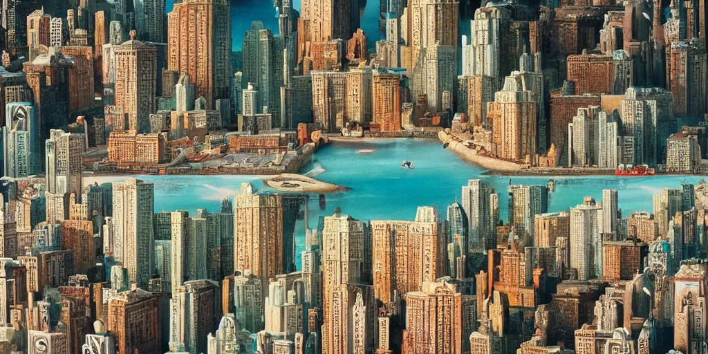 Image similar to a very high resolution image from a new movie, upside - down city, beautiful scenery, photorealistic, photography, directed by wes anderson