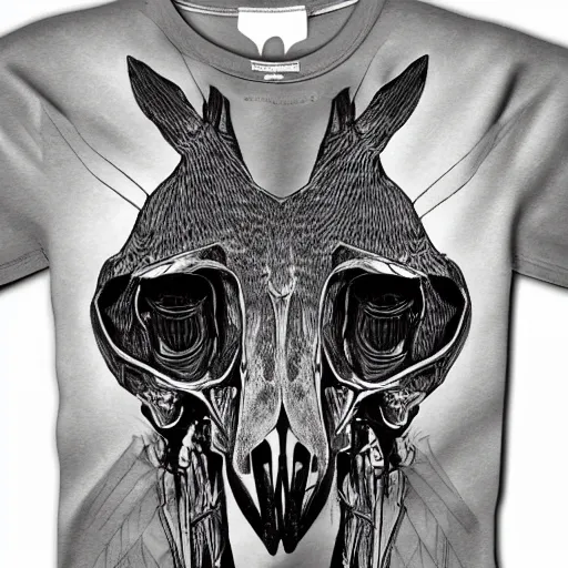 Image similar to pencil illustration of a kangaroo skeleton, highly detailed, on black, silk screen t-shirt design 4K