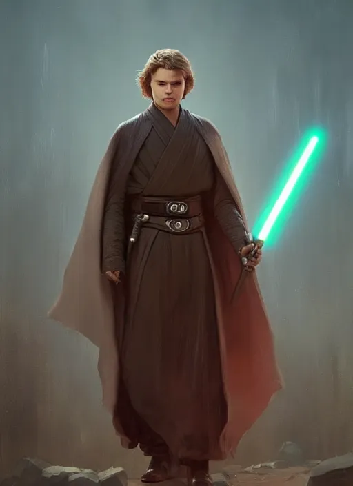 Image similar to highly detailed painting of anakin skywalker as a sith, unreal engine, fantasy art by greg rutkowski, global illumination, radiant light