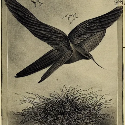 Image similar to Light-winged Smoke, Icarian bird, Melting thy pinions in thy upward flight, Lark without song, and messenger of dawn, Circling above the hamlets as thy nest; Or else, departing dream, and shadowy form Of midnight vision, gathering up thy skirts; By night star-veiling, and by day Darkening the light and blotting out the sun; Go thou my incense upward from this hearth, And ask the gods to pardon this clear flame.