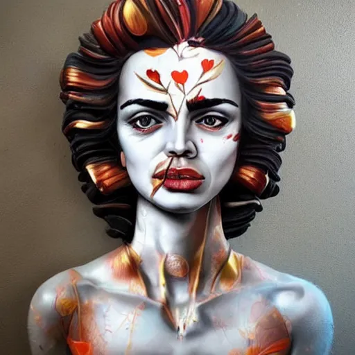 Image similar to A beautiful sculpture of handsome man. How do you know that is love until it hurts? how can love prove its value without tearing a heart apart? When is self preservation egoism. by Sandra Chevrier intuitive