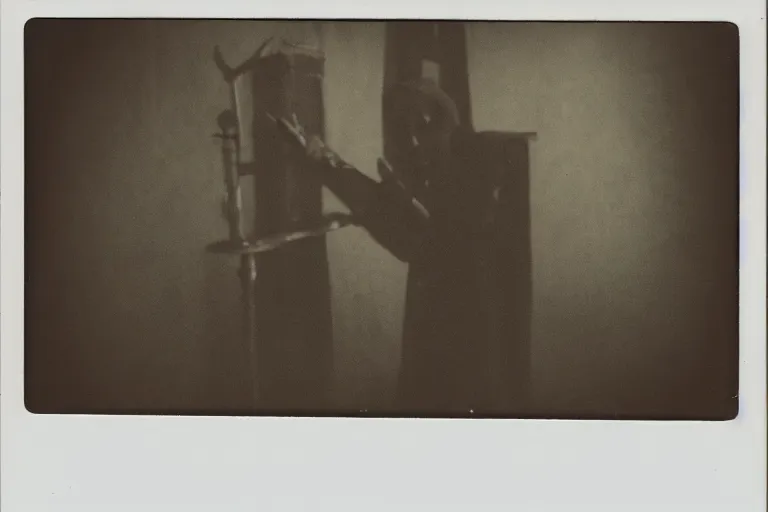 Image similar to old polaroid of a mage casting a spell, wide angle, full body