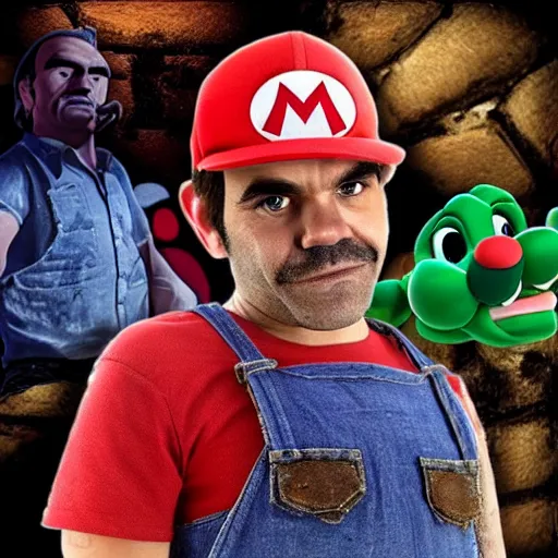 Prompt: Trevor philips as super mario