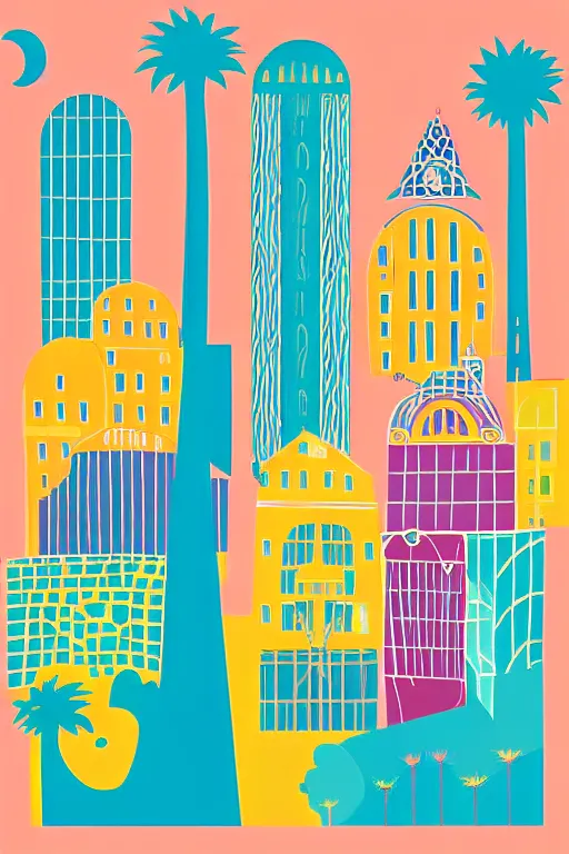 Prompt: minimalist boho style art of colorful san francisco, illustration, vector art