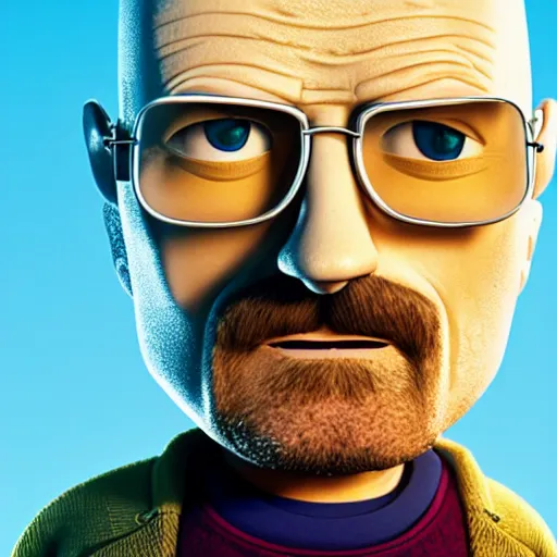 Image similar to Walter White as Gru in Despicable Me, artistic, 8k, cinematic, accurate, symetric, face, dramatic lighting, pastel colours, hdr