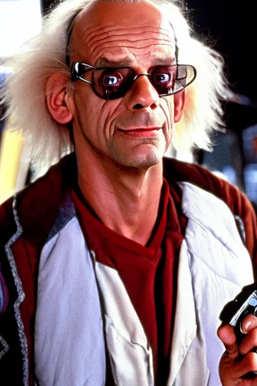 Prompt: christopher lloyd as doc brown back to the future, flux capacitor