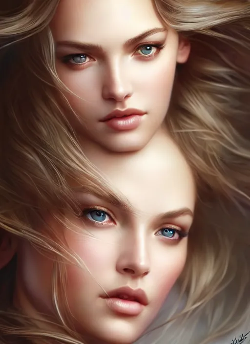 Image similar to a gorgeous female photo, professionally retouched, award winning, hyperdetailed, ray tracing, soft lighting, feather hair, realistic, smooth face, perfect eyes, wide angle, sharp focus on eyes, 8 k high definition, insanely detailed, intricate, elegant, art by artgerm and greg rutkowski and j scott campbell