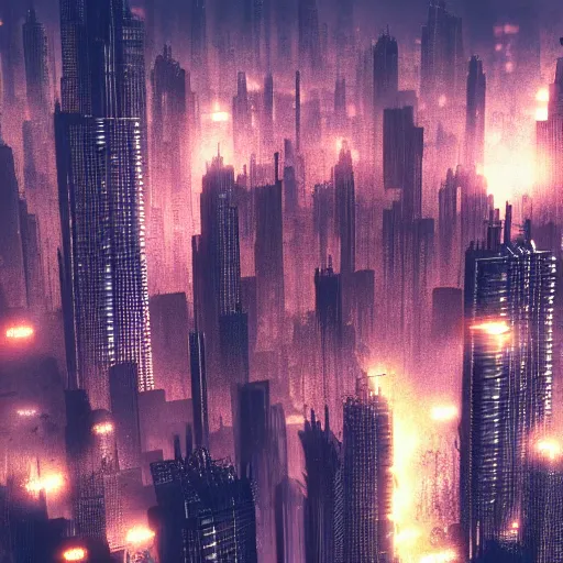 Prompt: An expansive brutalist busy city made of concrete golden hour volumetric lighting highly detailed digital art trending on Artstation, blade runner