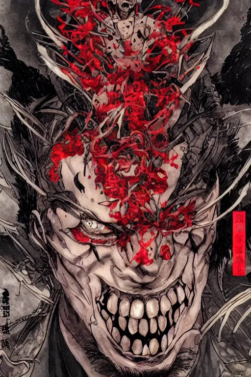 Image similar to 中 元 节, 中 国 鬼 节, king of hell, war of the dead, comic book page, portrait shot, intricate detail