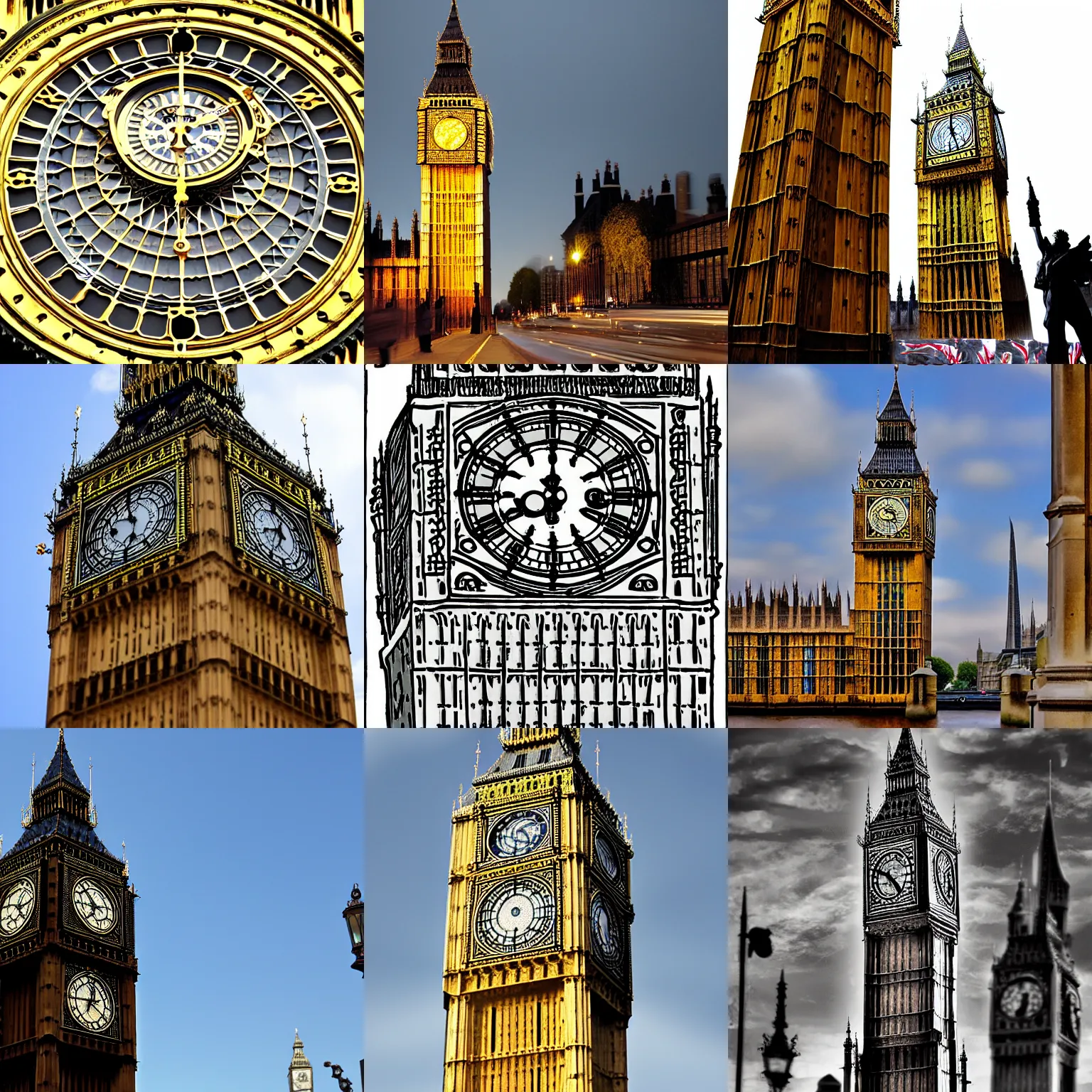 Prompt: london big ben jojo reference, the world, time stopped