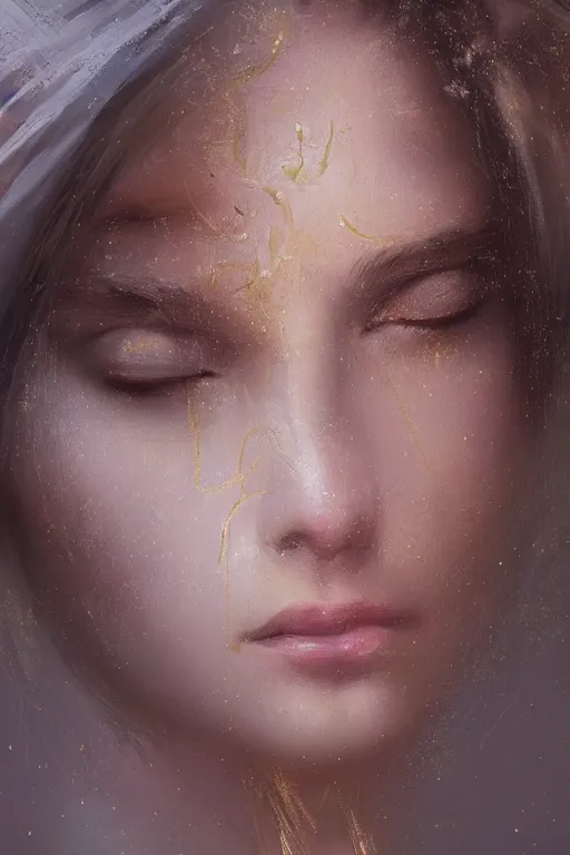 Image similar to greek goddess of ai art, close - up portrait, powerfull, intricate, elegant, volumetric lighting, scenery, digital painting, highly detailed, artstation, sharp focus, illustration, concept art, ruan jia, steve mccurry