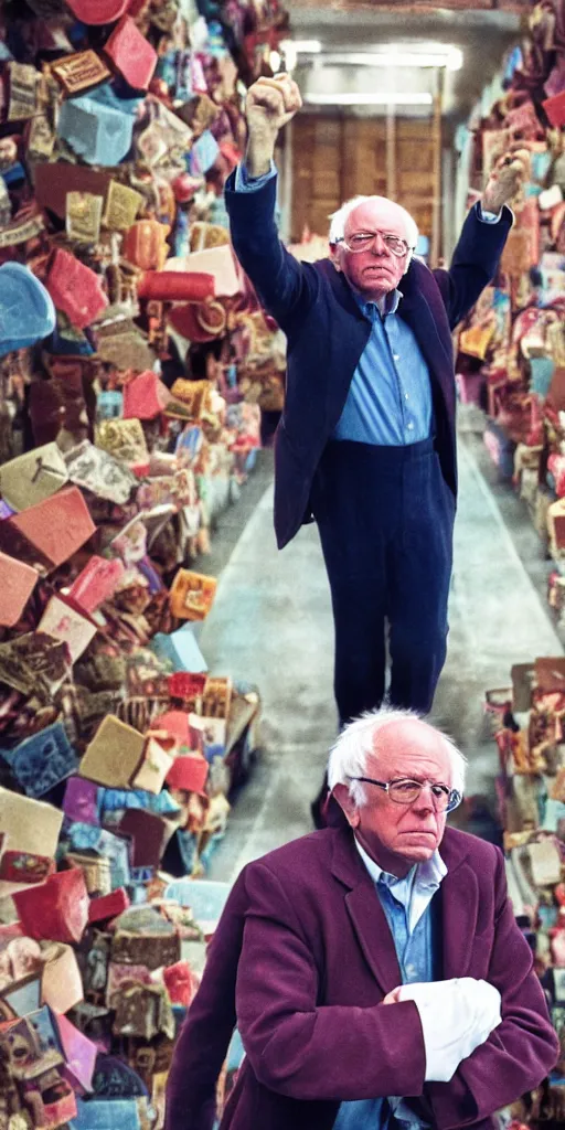 Image similar to Bernie sanders in the movie Charlie and the Chocolate Factory, 8k