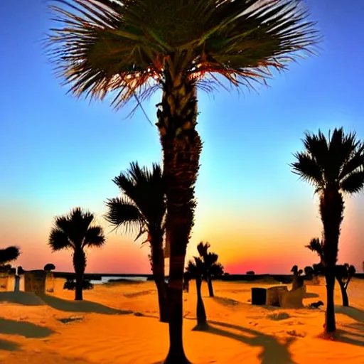 Image similar to extremely detailed djerba sunset