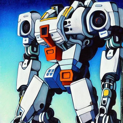 Prompt: a detailed painting of boston dynamics atlas robot by Hayao Miyazaki, Gundam style