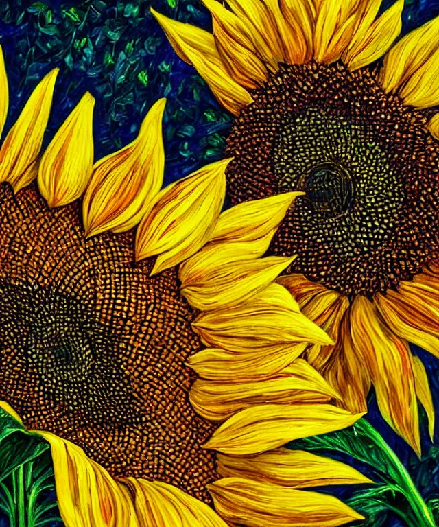 Image similar to sunflower garden, heavenly, sun rays, intricate, colorful, highly detailed, digital painting, smooth, sharp focus, illustration