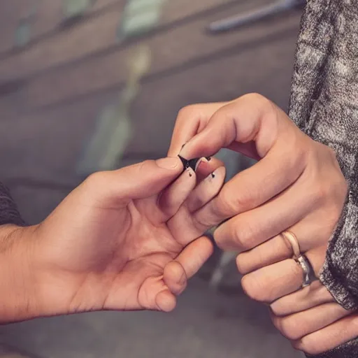 Image similar to cigarette in fingers, hand holding cigarette, hyper realistic