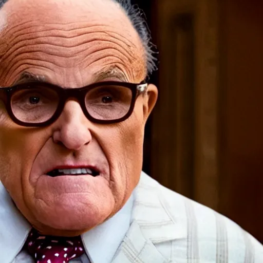 Prompt: film still of rudy giuliani in the new mean girls movie, 4 k