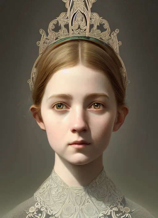 Prompt: symmetry!! portrait of a beautiful princess, intricate, elegant, highly detailed, digital painting, artstation, concept art, smooth, sharp focus, illustration, ethereal, misty, by beatrix potter, 8 k, octane render