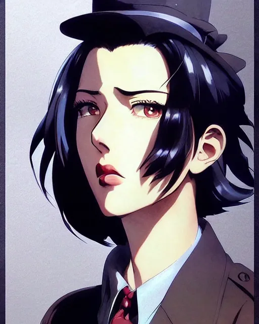 Image similar to portrait Anime 1940s Detective smoking Sharp fine face pretty face, realistic shaded Perfect face, fine details. Anime. noir detective movie realistic shaded lighting by katsuhiro otomo ghost-in-the-shell, magali villeneuve, artgerm, rutkowski Jeremy Lipkin and Giuseppe Dangelico Pino and Michael Garmash and Rob Rey