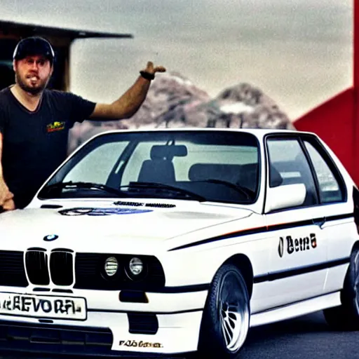 Image similar to evil Jason Stethem holds in his arms BMW e30