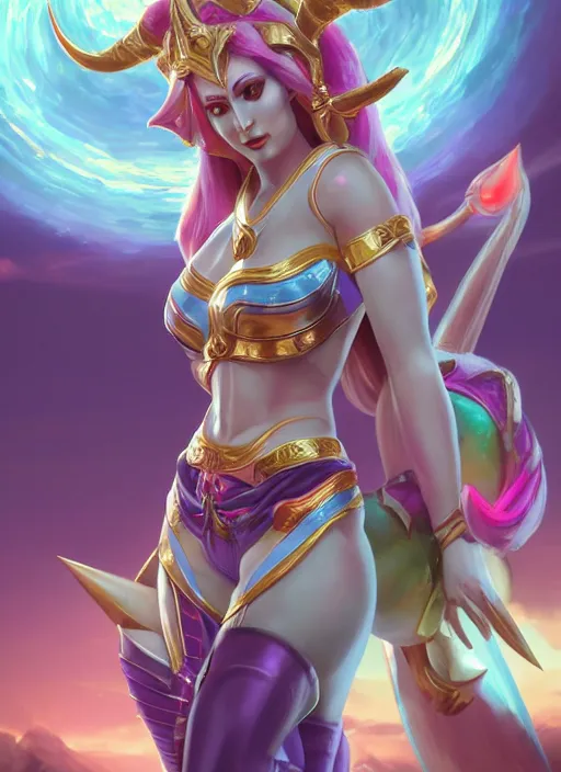 Image similar to divine soraka, from league of legends, health supporter, hyper detailed, pawg, digital art, trending in artstation, cinematic lighting, studio quality, smooth render, unreal engine 5 rendered, octane rendered, art style by klimt and nixeu and ian sprigger and wlop and krenz cushart