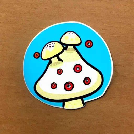 Image similar to cute mushroom with eyes sticker